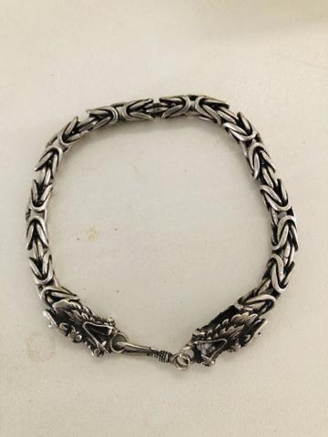 Pulseira de prata dragão