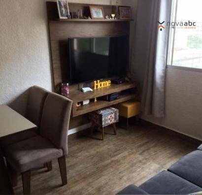 Apartamento com 2 dormitórios para alugar, 40 m² por R$ 850/mês - Vila Lutécia - Santo And - Foto 2