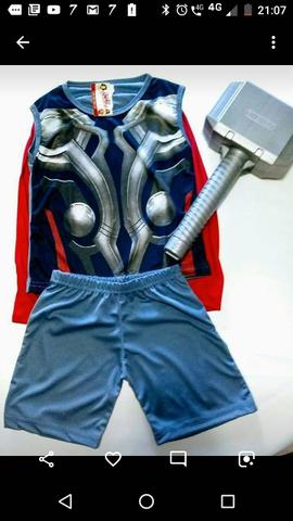Fantasia infantil Thor com martelo