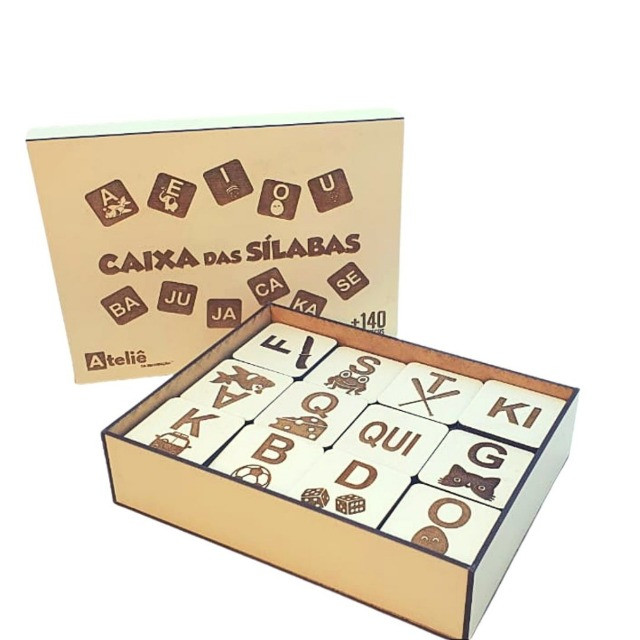 Alfabeto Silábico - Caixa das Sílabas Brinqueo Pedagógico Montessori
