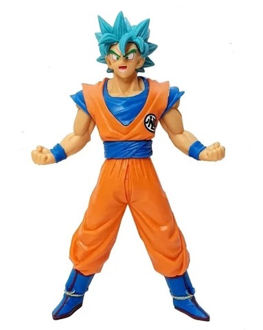 Boneco Dragon Ball Goku Ssj Blue Azul Z Super Dragonball Figura Miniatura  18cm - WIN Colecionáveis
