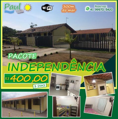 Pacote 7 de setembro 3 dias por 400,00