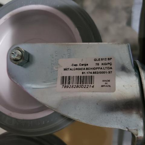 Rodizio PVC Cinza Parafuso Giratório Schioppa 5" GLE 512 BP - Foto 3