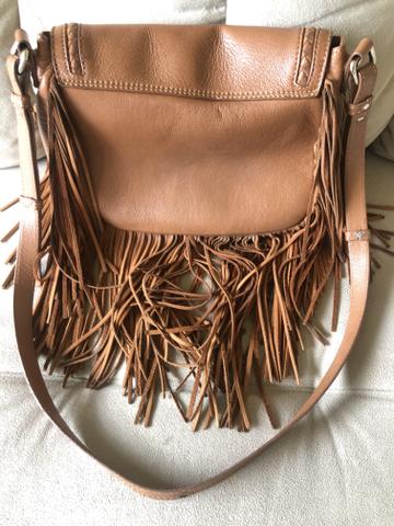 Bolsa couro Schultz co franjas - Foto 4