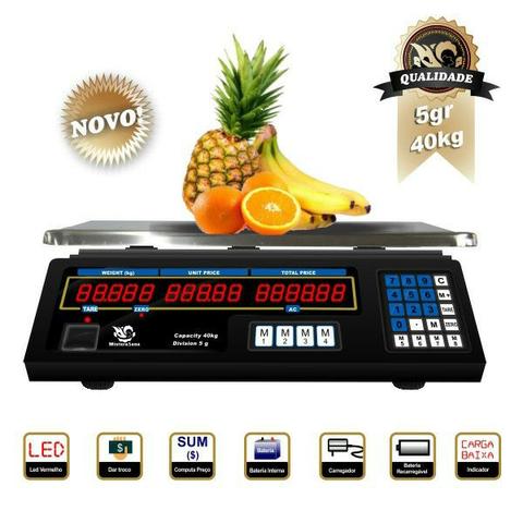 Entrega Grátis * Balança 40Kg Digital Bivolt Bateria S/ Selo * Chame no Whats