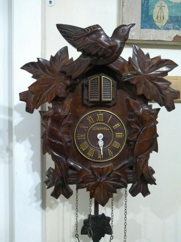 Antigo Relógio De Parede Cuco Madeira Herweg Para Restauro - Foto 2