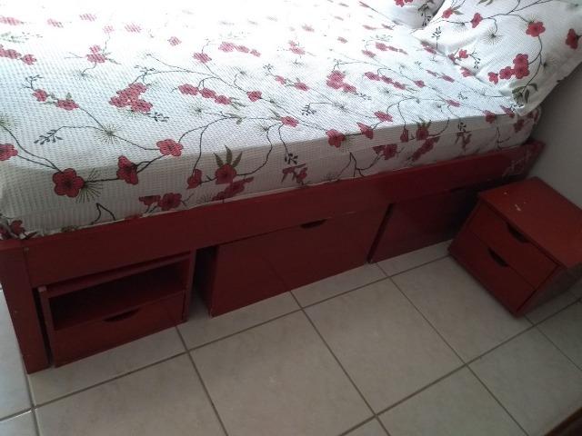 Cama Box Casal com Gavetões e Criados
