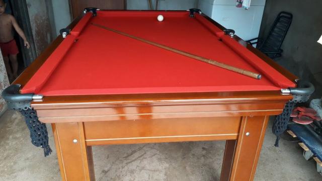 Mesa Tentação de Bilhar Cor Imbuia Tecido Vermelho Mod. AFRH60MT - Foto 3