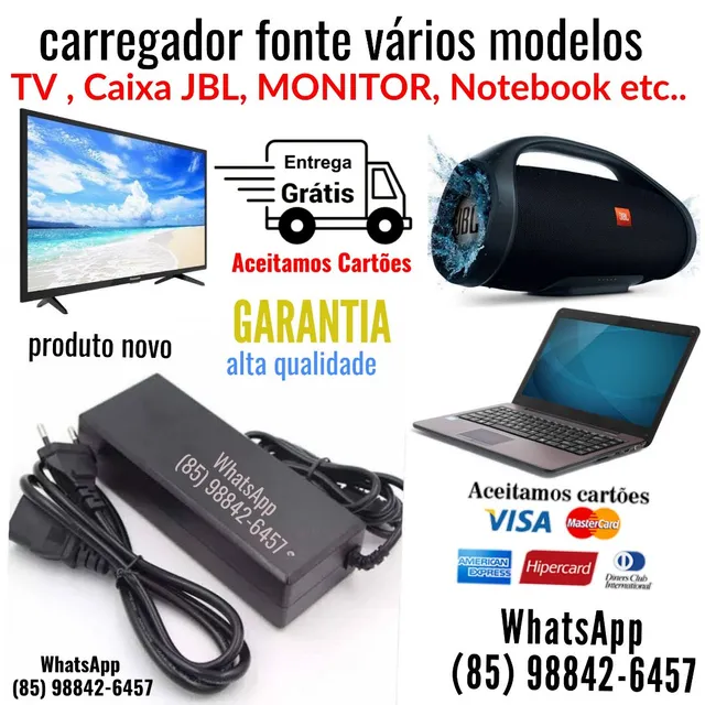 Carregador vários modelos fonte TV Samsung LG Toshiba philco cce