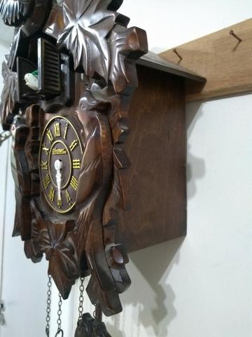 Antigo Relógio De Parede Cuco Madeira Herweg Para Restauro - Foto 4