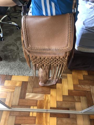 Bolsa couro Schultz co franjas - Foto 2