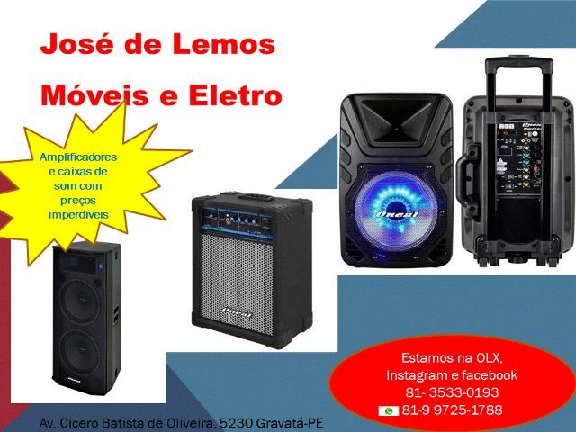 Amplificador e caixas de som