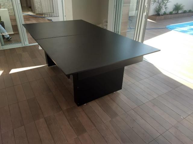 Mesa de Bilhar Preta Tx Tecido Azul Modernizando seu ambiente - Foto 4