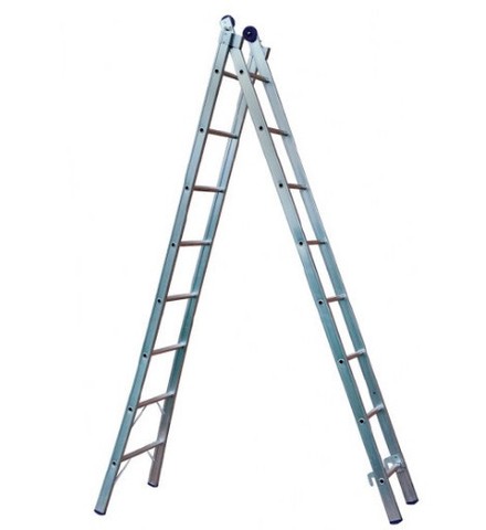 Escada De Alumínio Extensiva  08 A 16 Degraus 2x8 Alustep