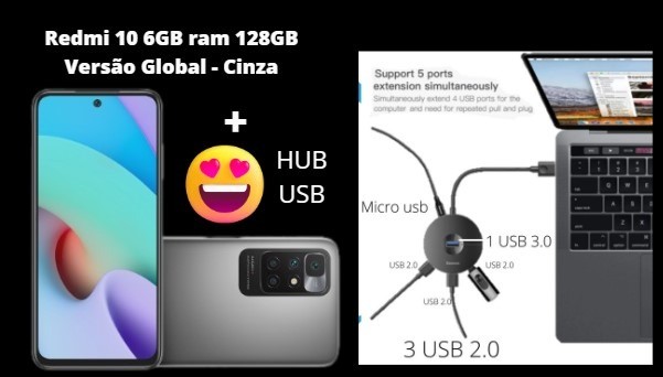 Redmi 10 6GB ram 128GB Versão Global - Cinza - Foto 2