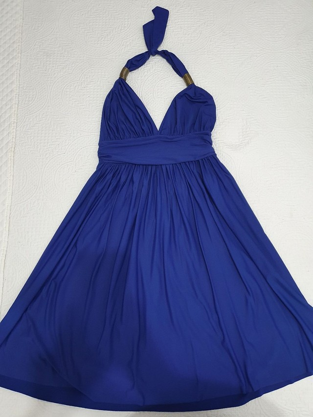 Vestido longuete para festas azul