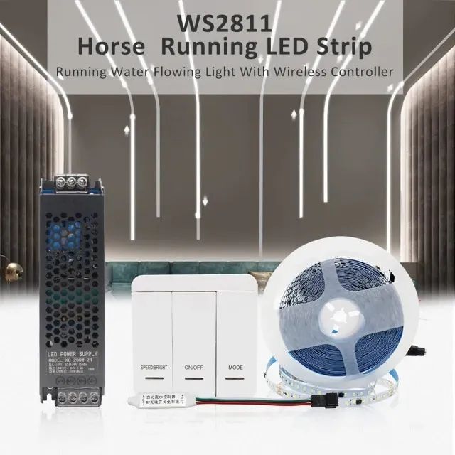 Fita Led Sequencial 5 Metros + Controle Remoto Efeitos