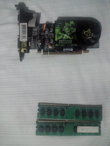 Kit placa de vídeo e memória