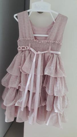 Vestido de festa infantil nude em perfeito estado. tamanho 3 - Foto 2
