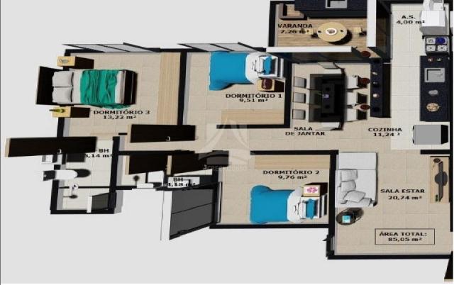 Apartamento à venda com 3 dormitórios em Parque dos bandeirantes, Ribeirão preto cod:58710 - Foto 2