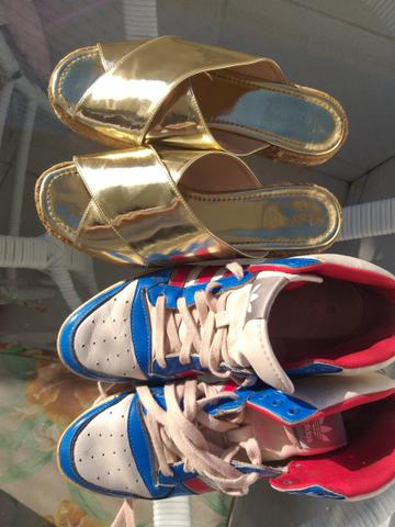 Tênis adidas original + flat 37. usados - Foto 2