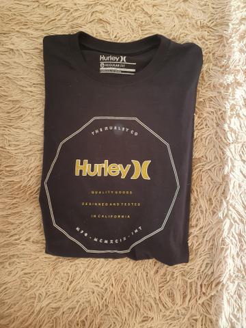 Camiseta hurley azul tamanho g super estilosa no precinho