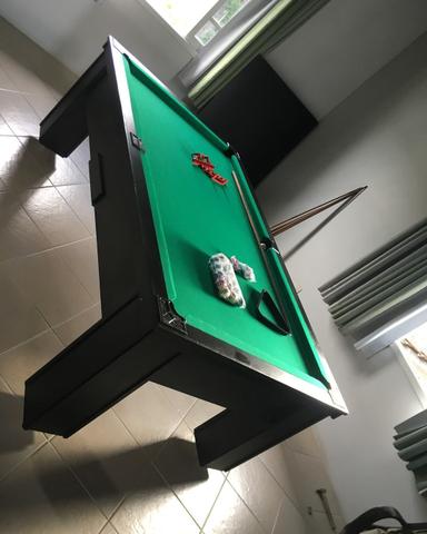 Mesa de sinuca com caçapas de alumínio nova
