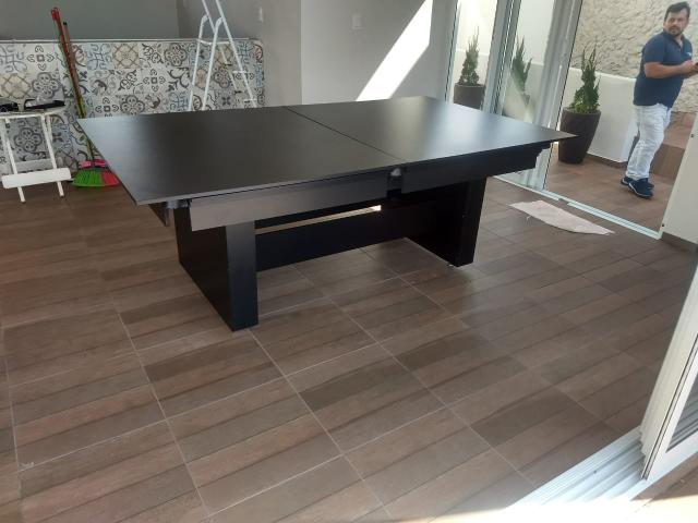 Mesa de Bilhar Preta Tx Tecido Azul Modernizando seu ambiente - Foto 3