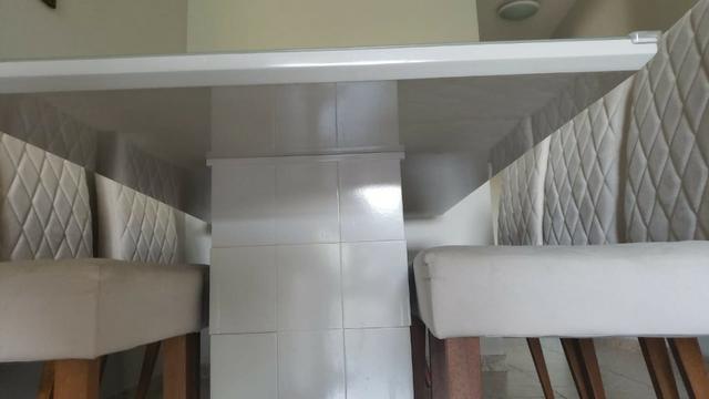 Mesa de Jantar 06 cadeiras Sofia Vidro Off White - Foto 3