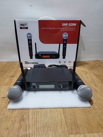 Microfone Duplo Mxt Uhf 520m 96 Canais 50 Mts Perfeito!!