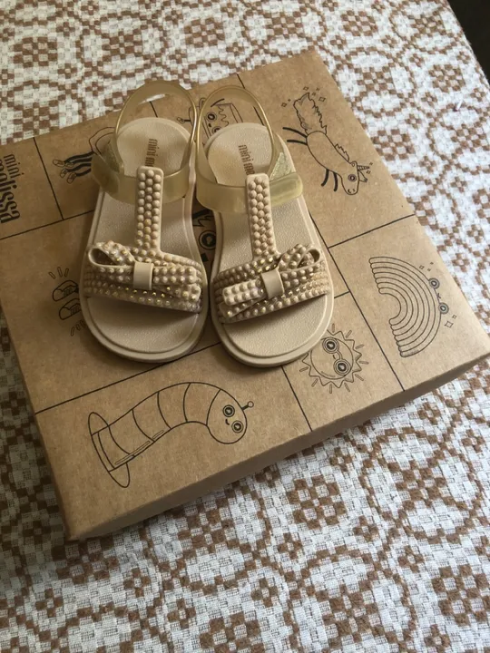 Sandálias Mini Melissa Bebê Dourada