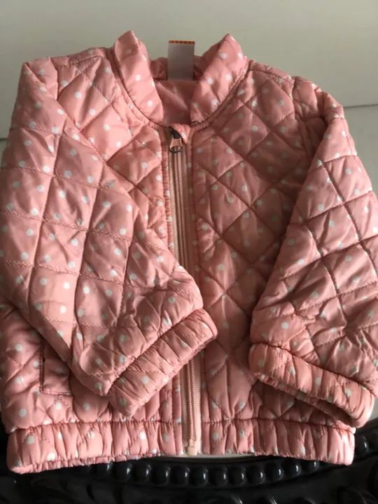 Jaqueta casaco Marisol rosa tam 1P menina nylon chuva frio outono - Foto 2