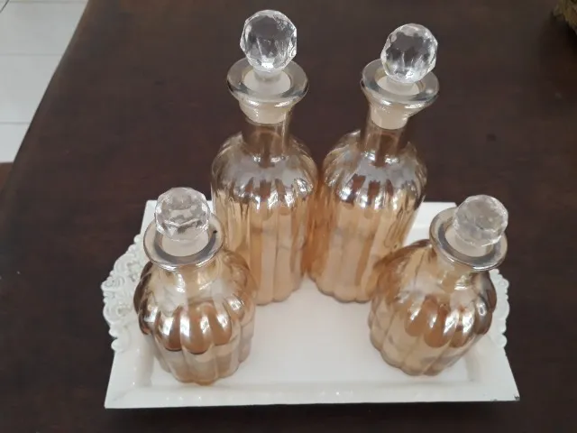 Kit de garrafinhas para decoração de bancada de pias dos banheiros