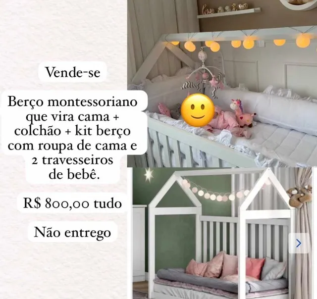 Beliche Infantil Montessoriana Com Cama de Casal Fazenda - Branco