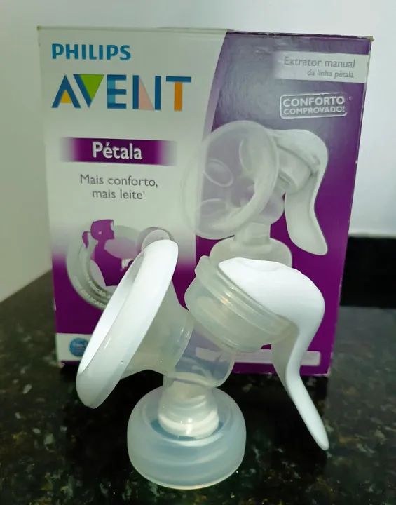 Extrator de Leite Manual Avent Pétala e Kit mamadeiras Evolution Lillo  - Foto 2