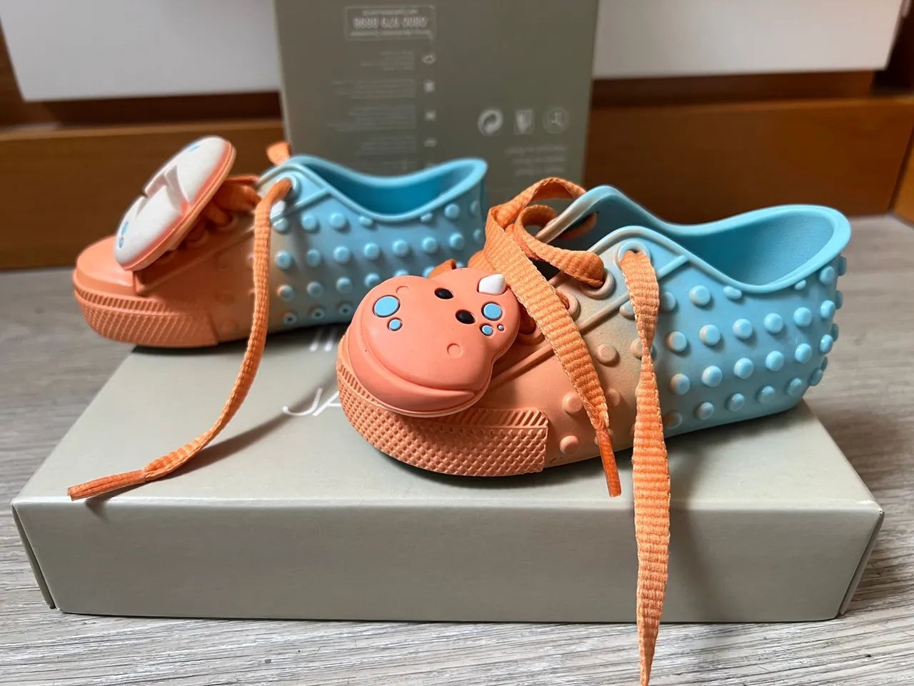 Tênis Mini Melissa - Azul e Laranja 19 - Foto 3