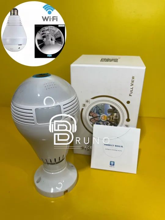 Câmera Lâmpada Wi-Fi Visão Noturna 