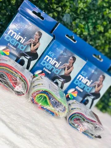 Kit 5 Faixas Elásticas Para Exercícios Multifuncional Yoga Fisioterapia e Treino