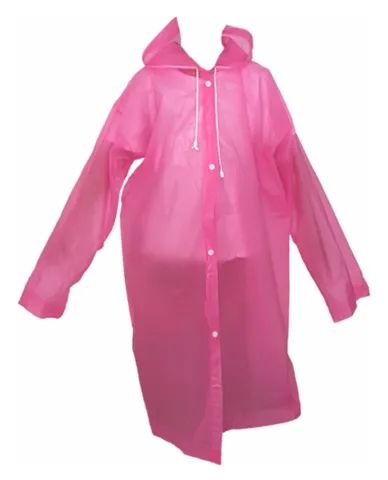 Capa De Chuva Infantil Impermeável C/ Bolso Capuz Colorida - Foto 2