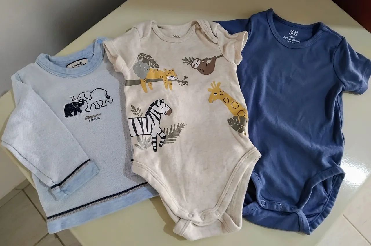 3 peças para bebês de 3 a 6 meses 
