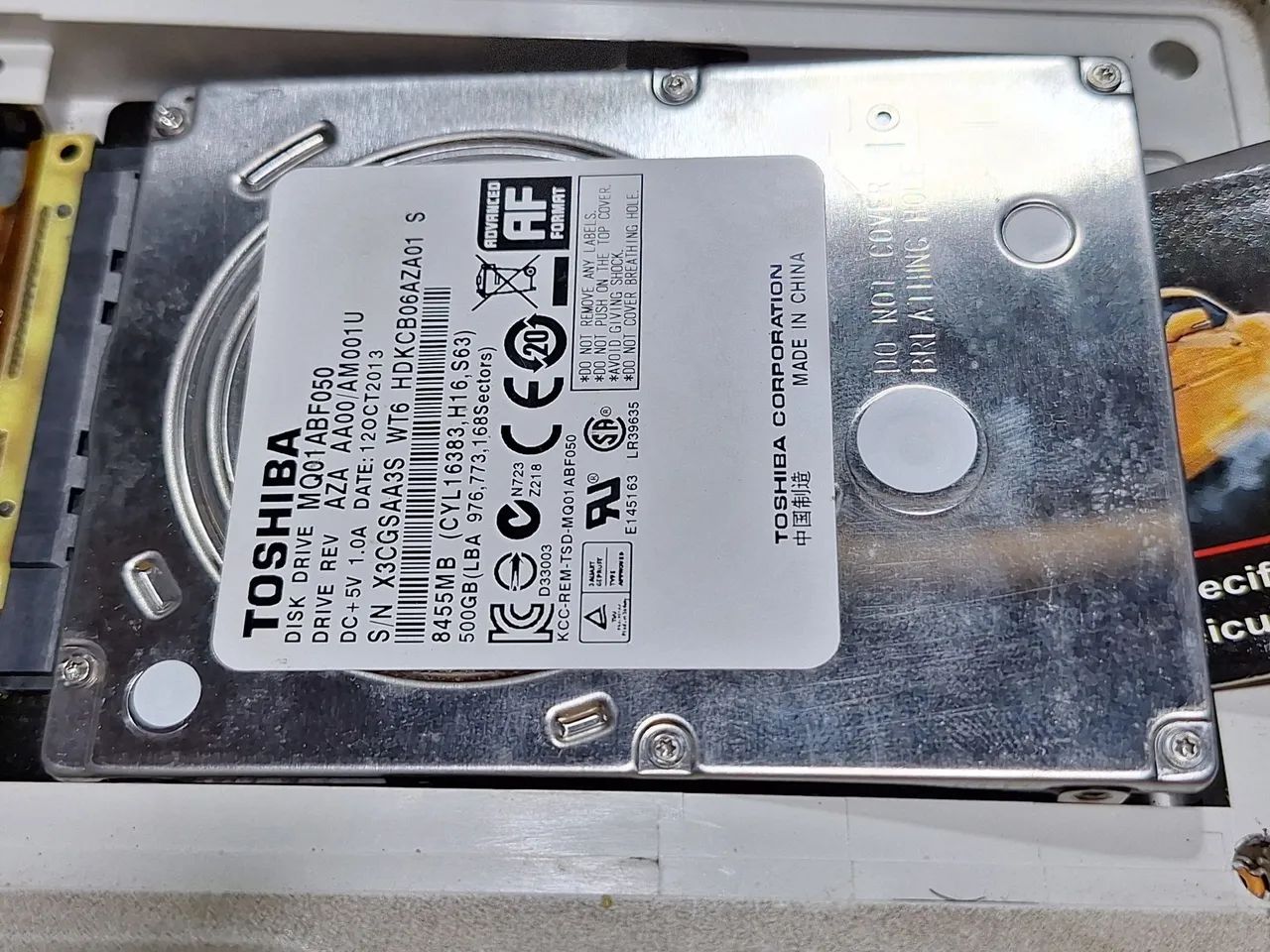 HD Toshiba 500GB 5400RPM SATA funcionando 100%