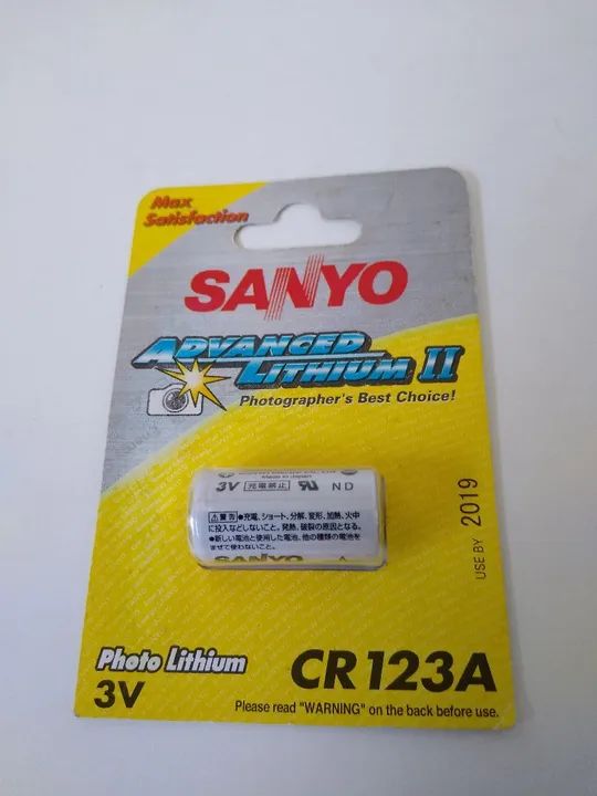 Pilha CR 123A Sanyo e Panasonic 