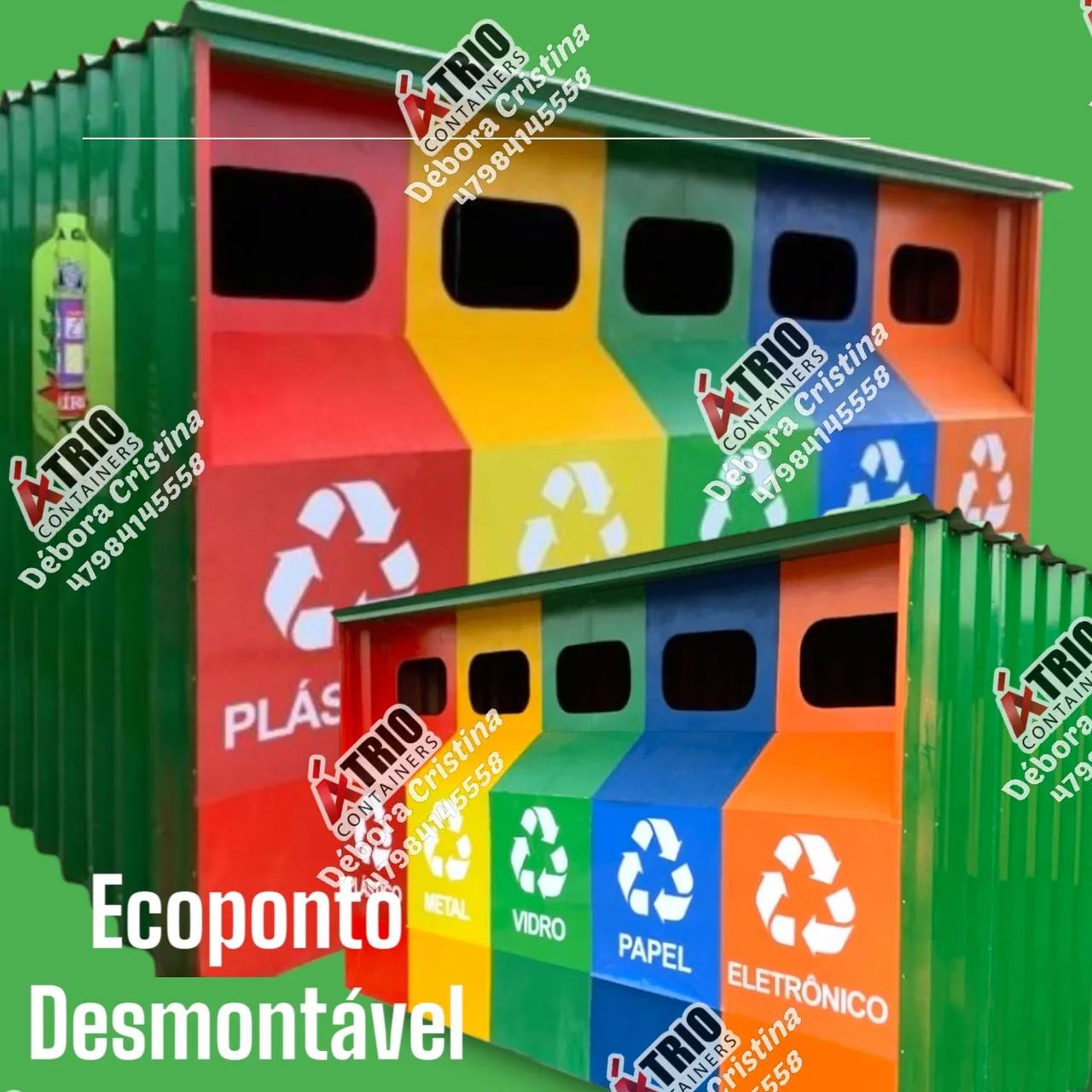 Container coleta seletiva em aço 100% galvanizado  - Foto 4