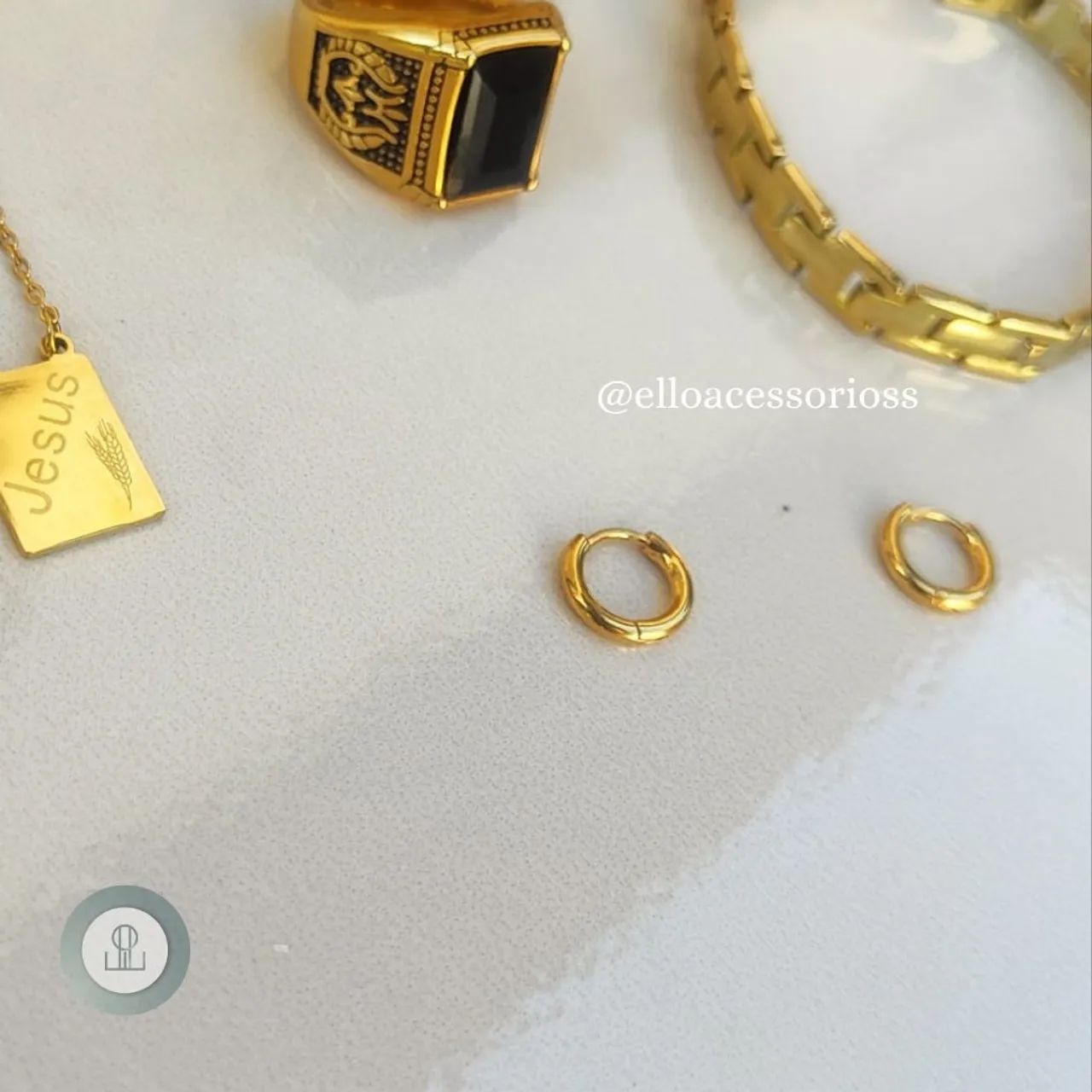 Brinco argola com banho de ouro 18k  - Foto 2