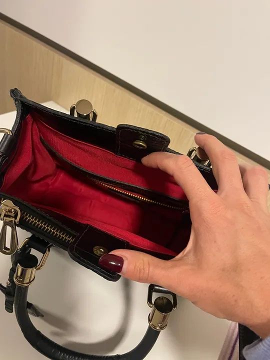 Bolsa Schutz Lorena Croco Preta NOVA