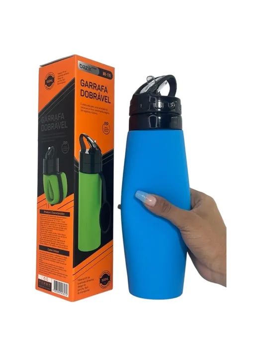 Garrafa dobrável de silicone  - Foto 5