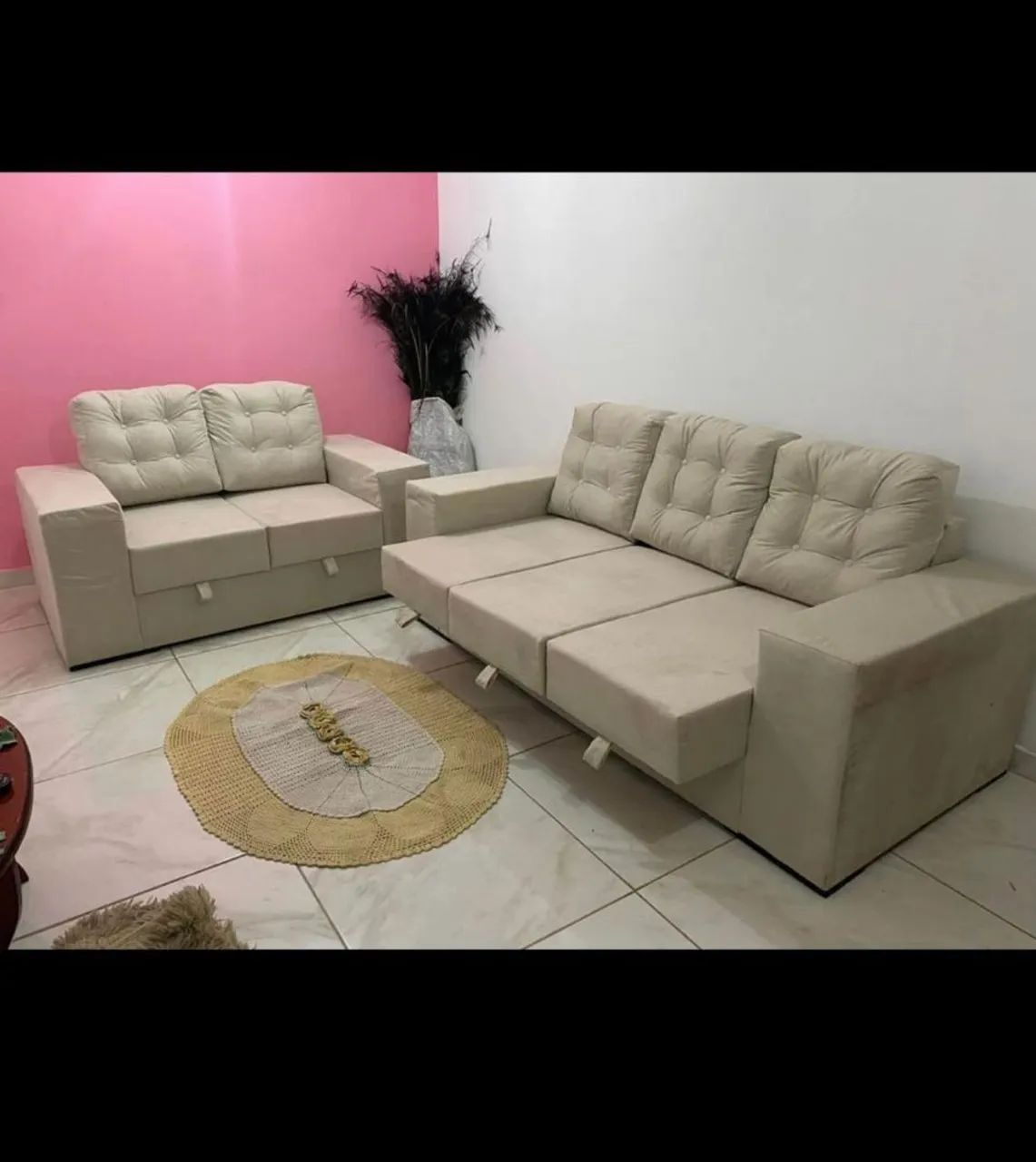 SOFA JOGO DE RETRÁTIL 2/3 ASSENTOS COMPLETO NOVO - Foto 2