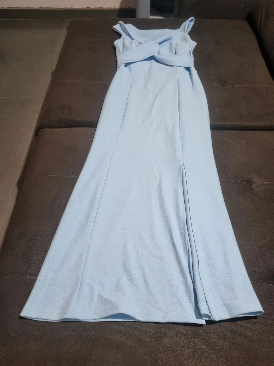 Vestido Longo Azul Claro Elegante - Foto 4
