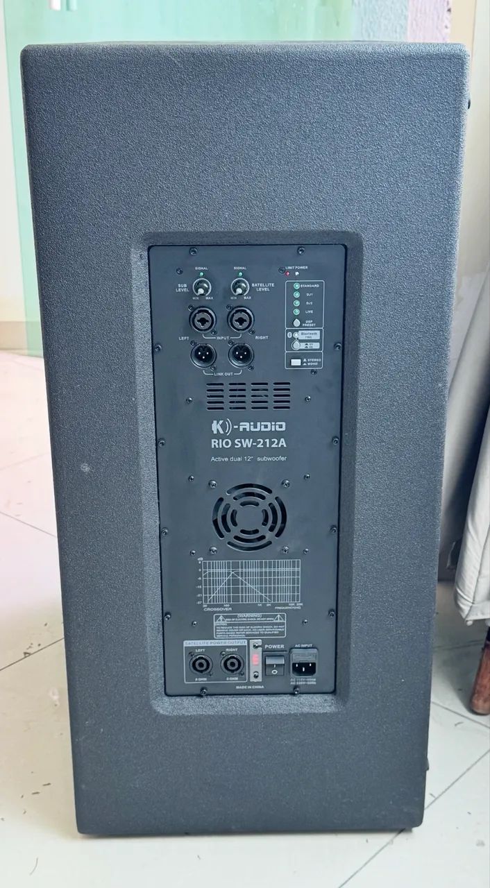 Som profissional K áudio zerado na caixa TPX 15 / RIO SW 212 A JBL