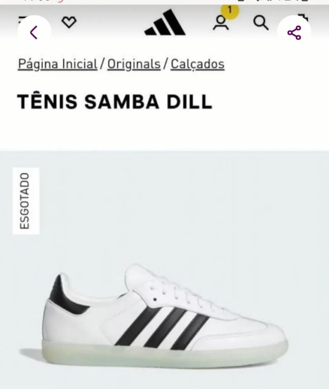 Tênis Adidas Samba Dill 40